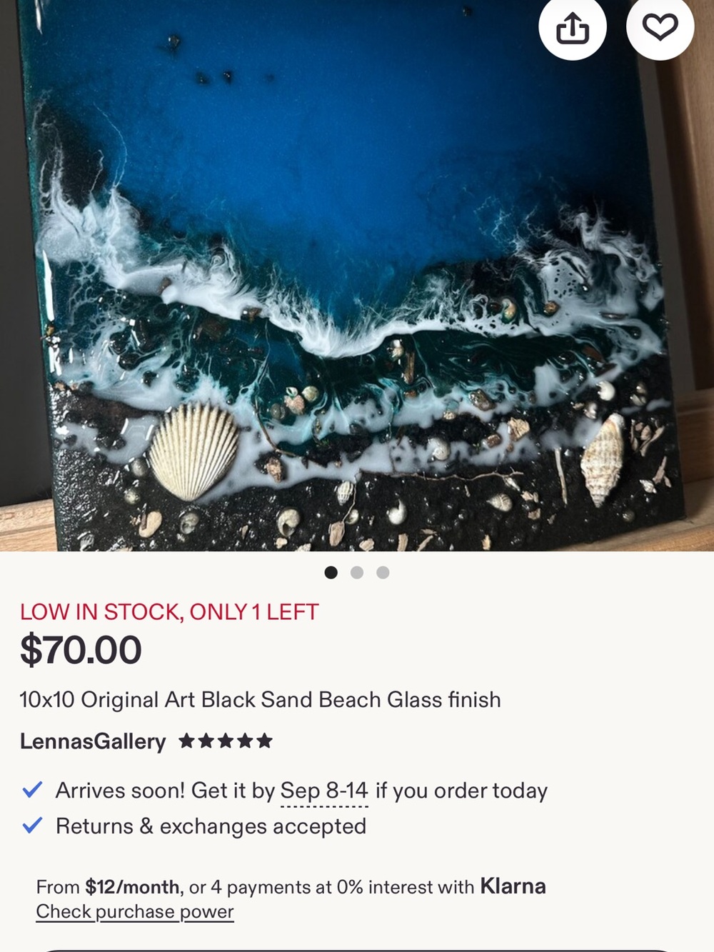 Gallery Blue, Black & White Coastal Resin Seascape